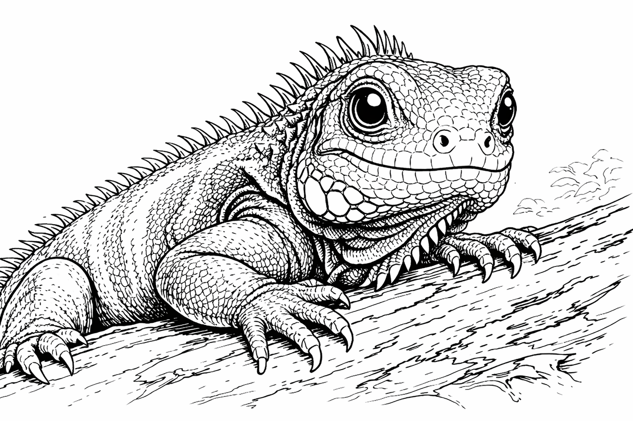 iver mickey the iguana sticker-bw.png