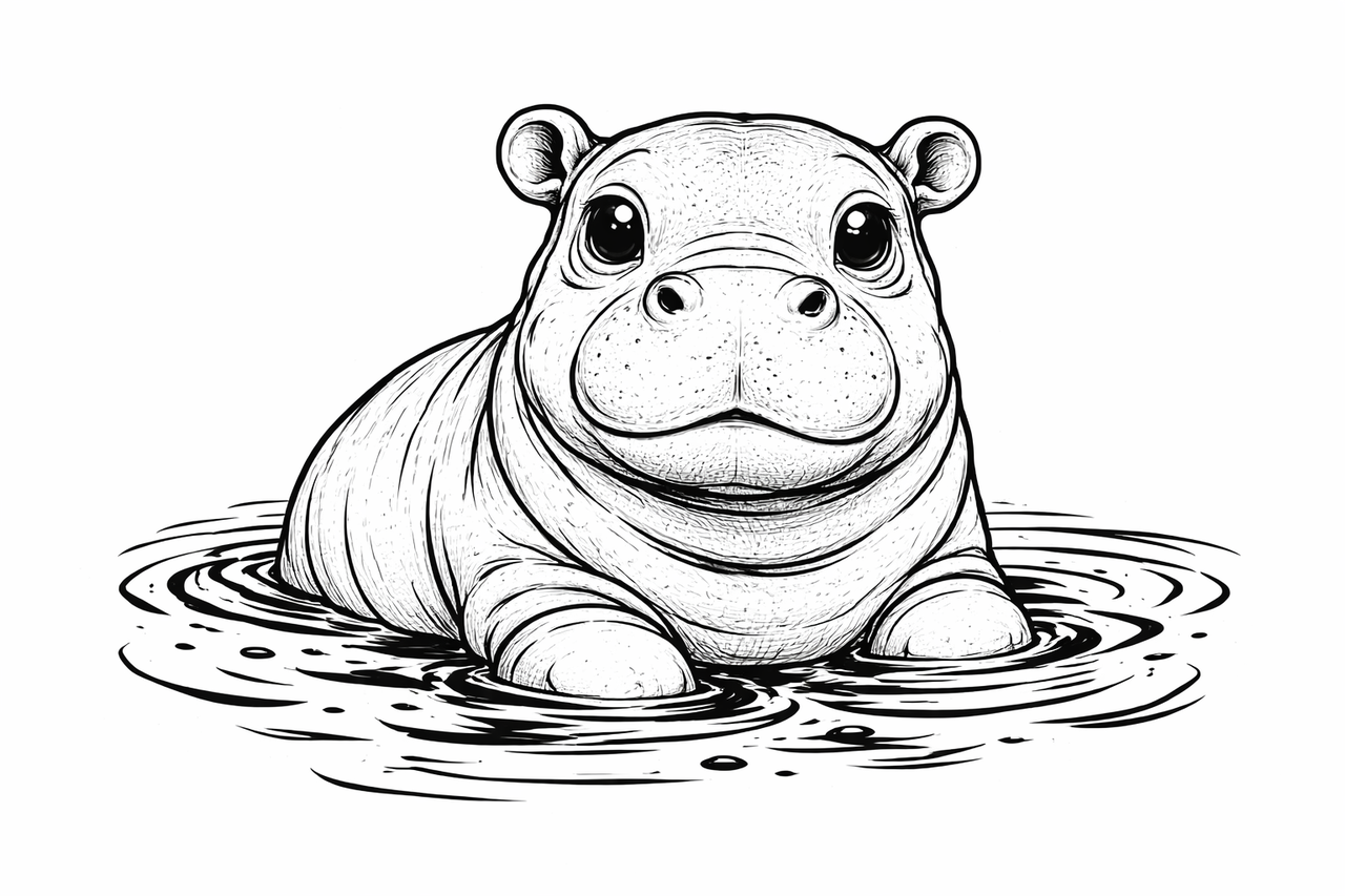 hal quinn the hippo sticker-bw.png