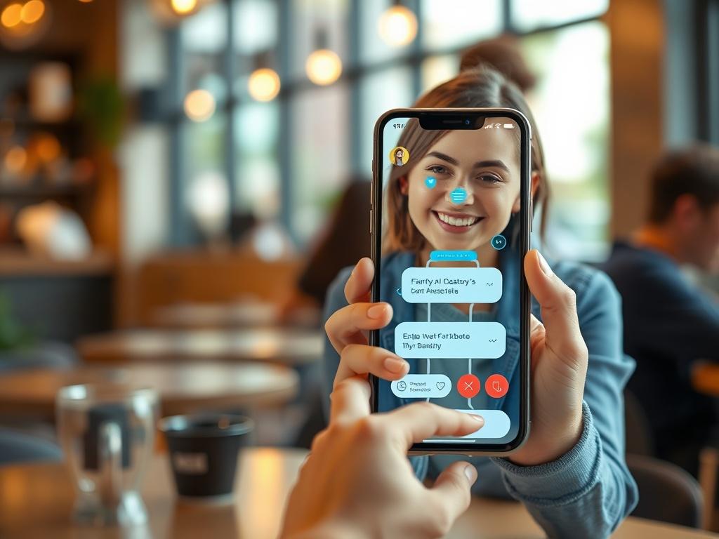 A close up of a friendly AI chatbot interface displayed
