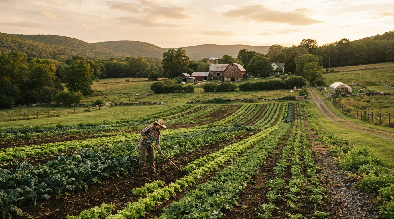 Solstice Farm landscape in the shale hills