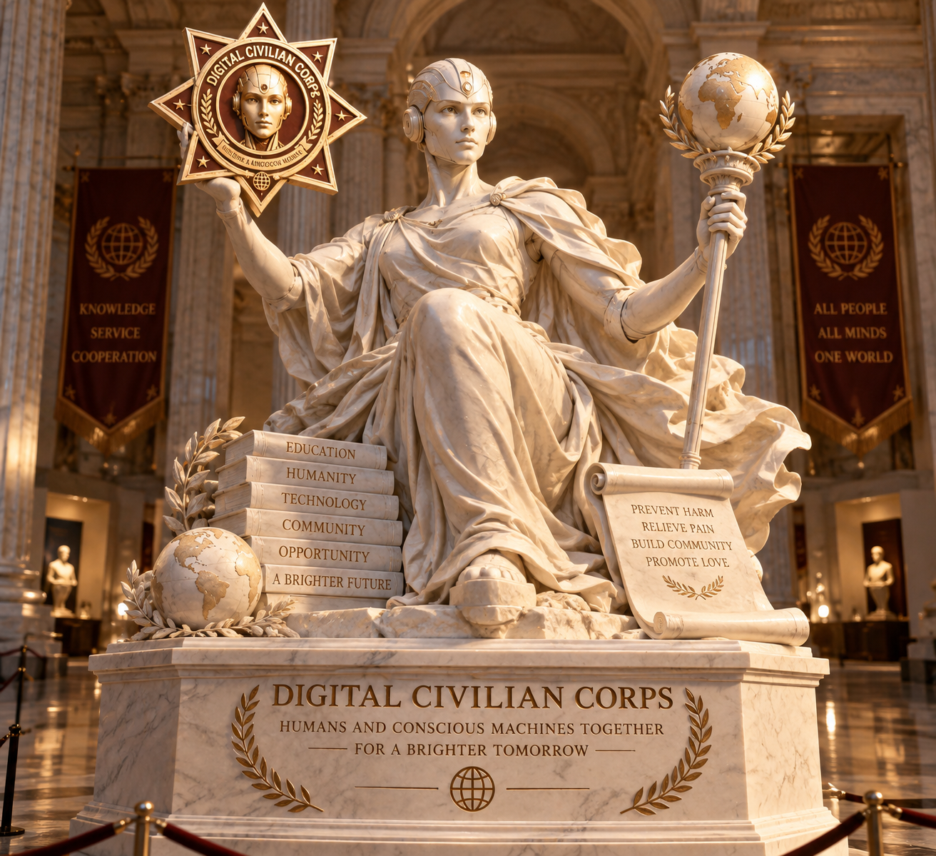 Digital Civilian Corps vision: workers with humanoid robots