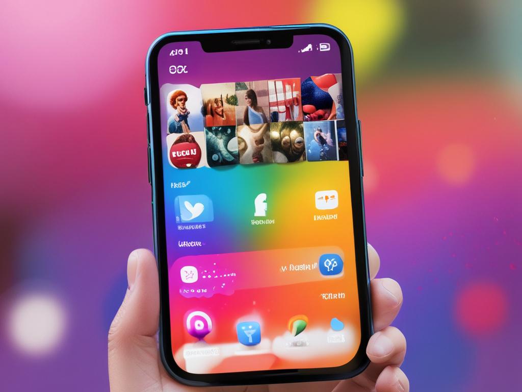 A close up shot of a smartphone displaying a vibrant
