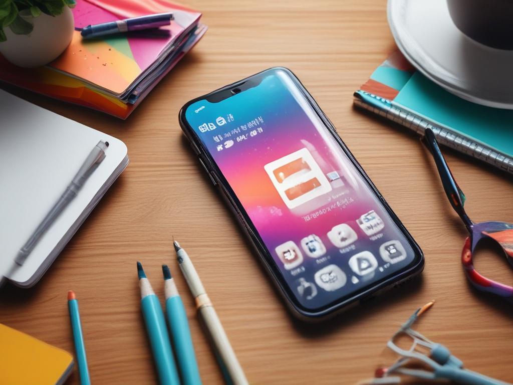 A high resolution image of a smartphone displaying engaging social