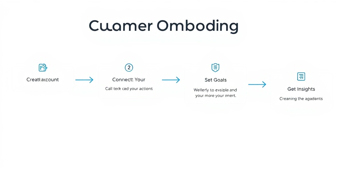 Example customer onboarding flow with step-by-step guidance