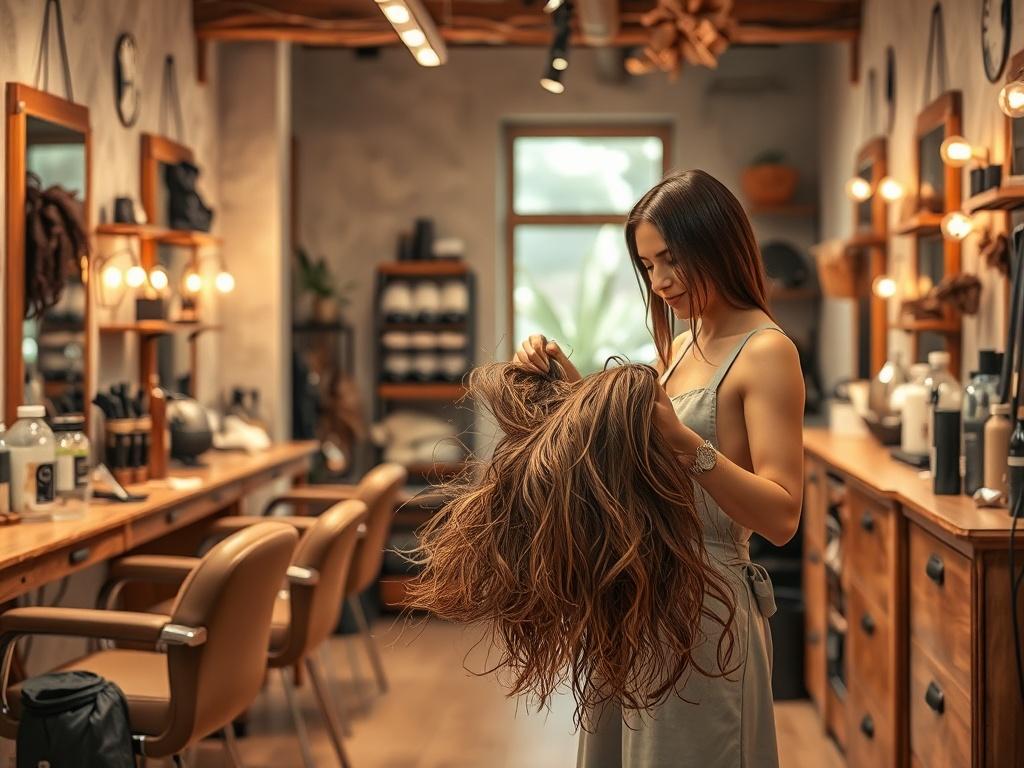 A realistic high resolution of a hair salon with a