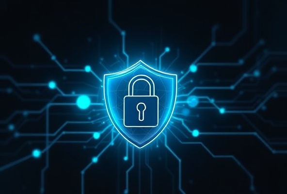 Cybersecurity shield protection concept