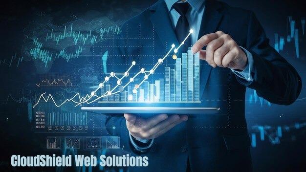 Pricing illustration with growth charts and value proposition
