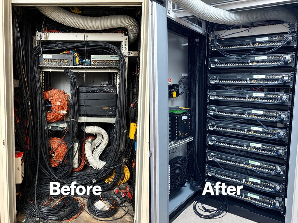 Before and after rack cleanup