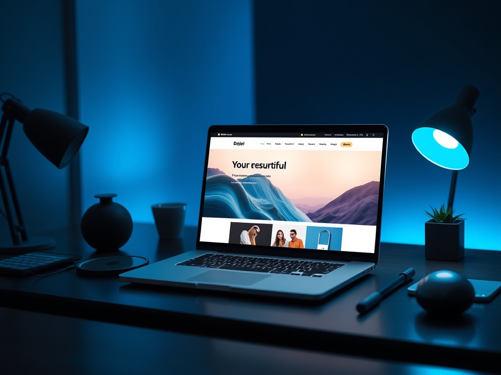 Professional website design workspace