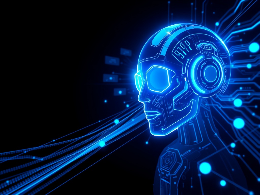 Futuristic AI chatbot interface