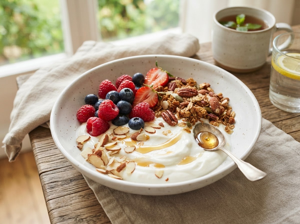 Greek Yogurt Granola Bowl with Honey