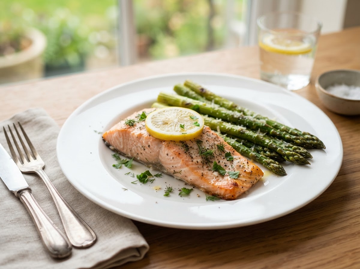 Baked Salmon with Lemon and Asparagus