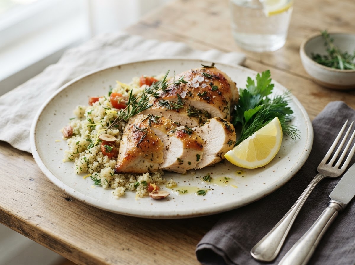 Herb-Roasted Chicken Breast with Quinoa
