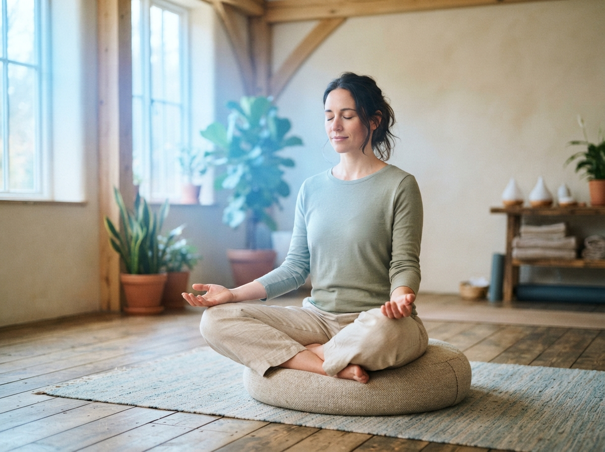Person in meditative calm state showing nervous system regulation