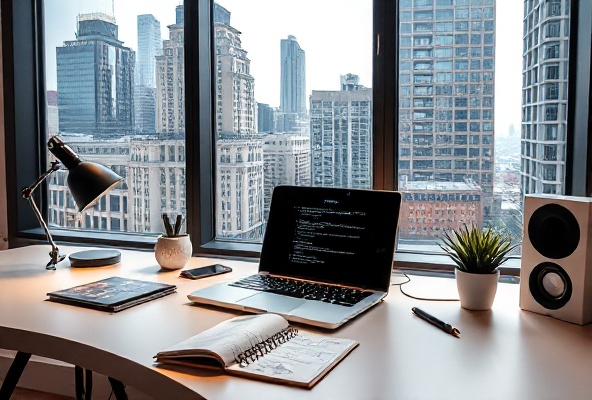 Web development workspace in Chicago