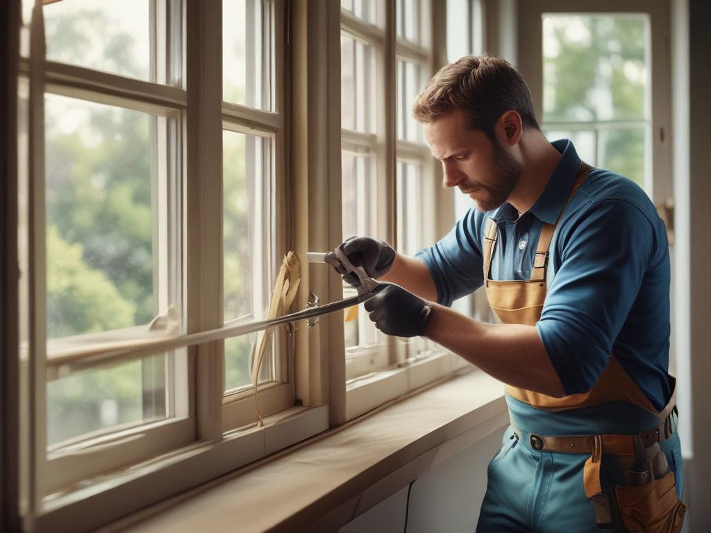 A close up shot of a skilled technician installing a