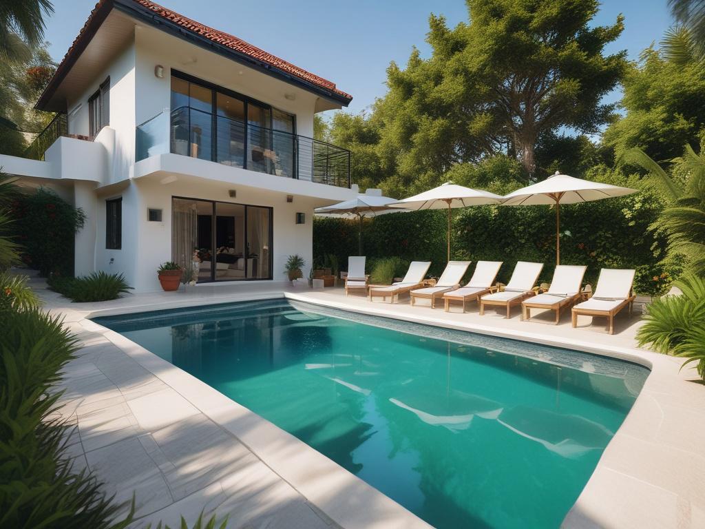 A stunning vacation rental property featuring a beautiful swimming pool