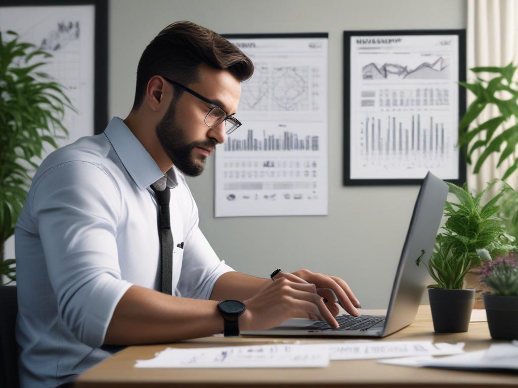 A close up shot of a person analyzing risk assessment