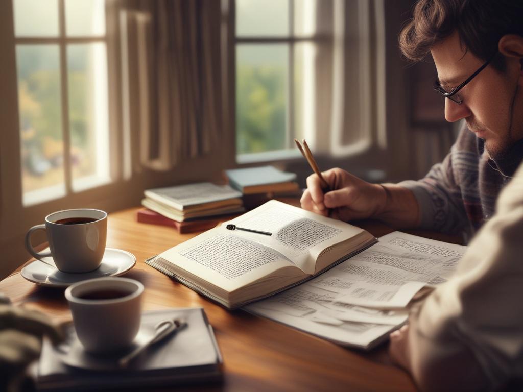 A close up shot of a person reading a financial