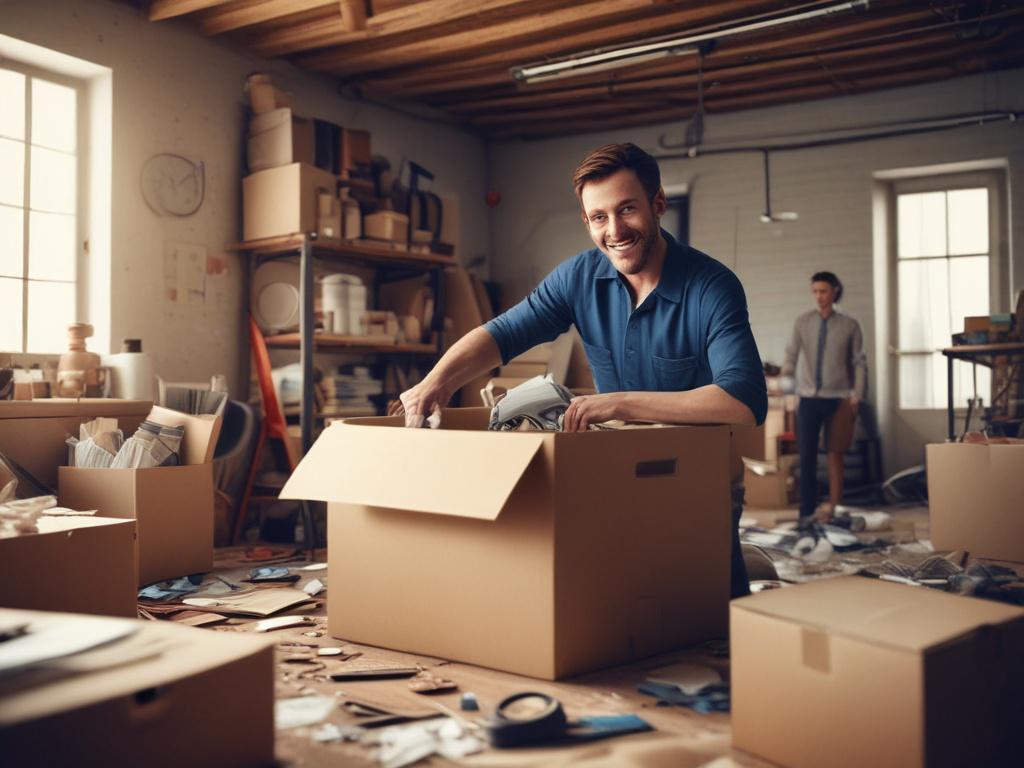 A detailed image depicting a professional team clearing out a