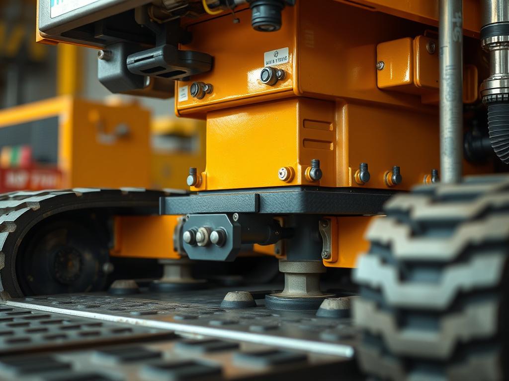 A hyper realistic close up shot of a heavy machine