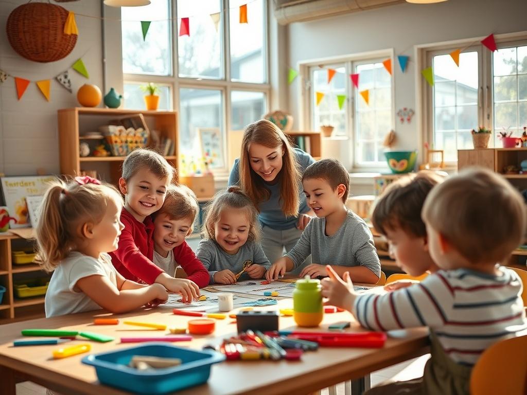 A vibrant classroom scene at Small Wonders Early Years, showcasing