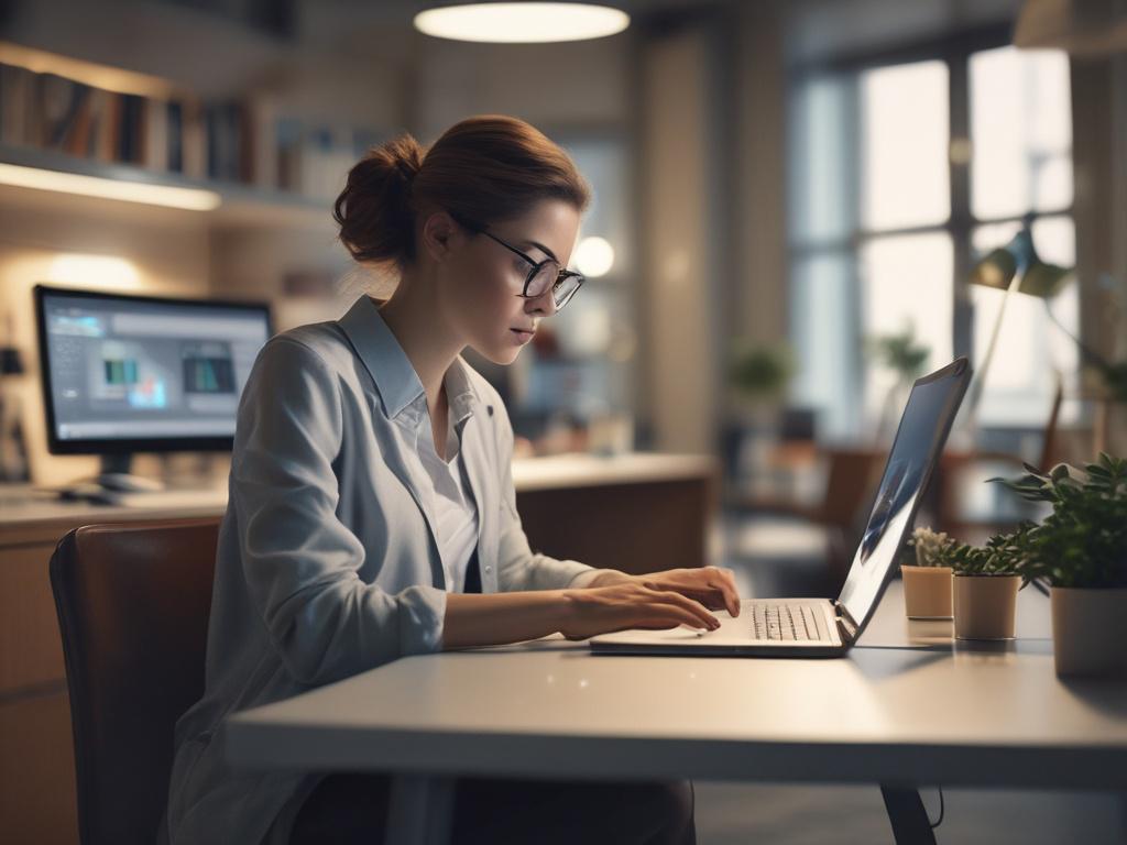 An inviting, high resolution image of a person working on