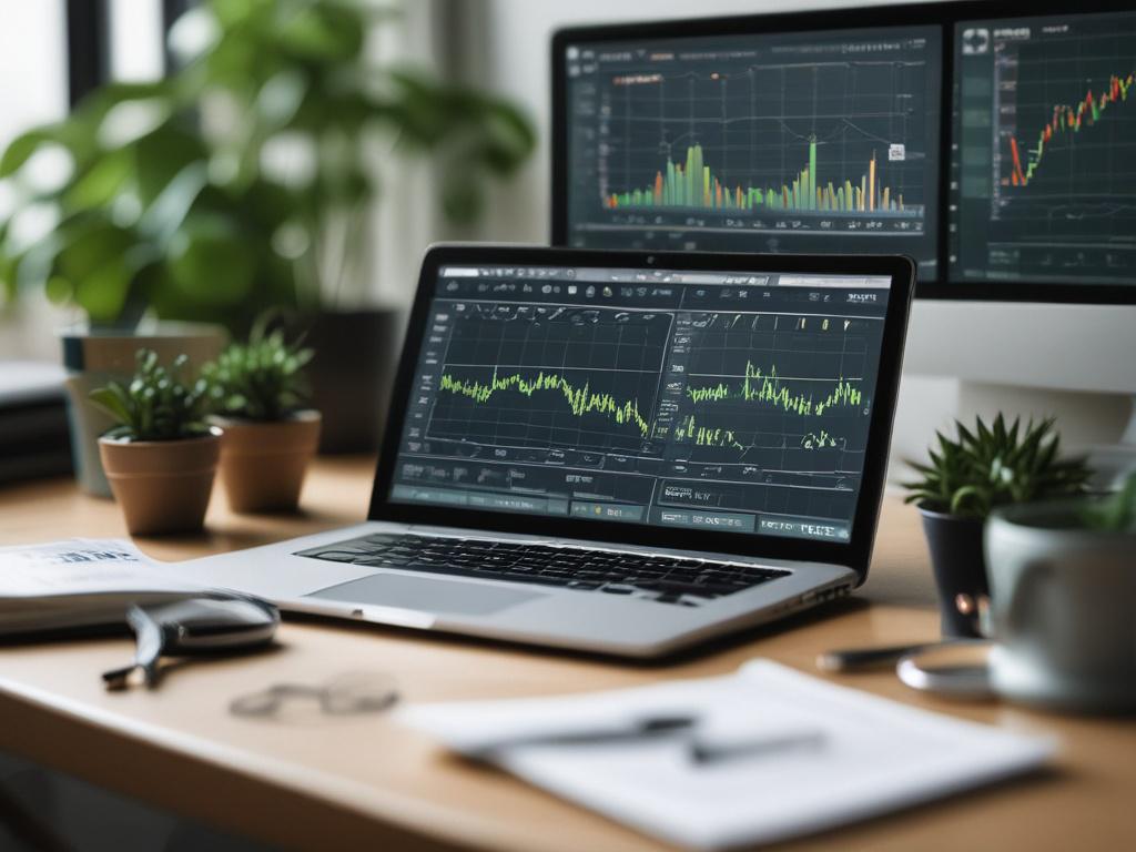 A close up shot of a modern investment portfolio on