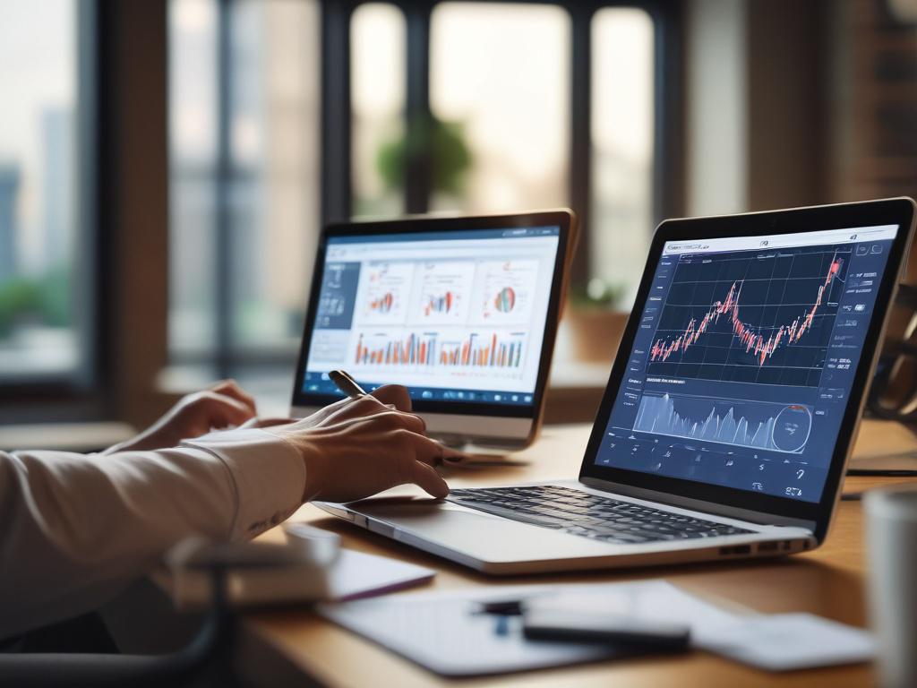 A close up shot of a financial advisor analyzing investment