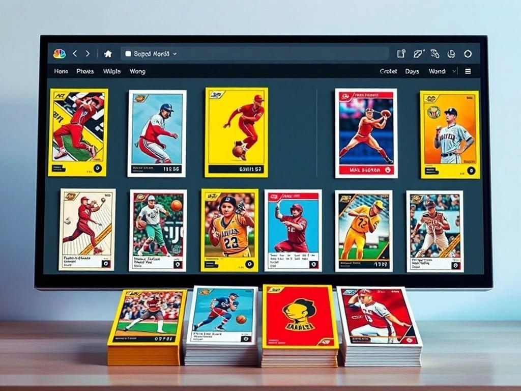 A high resolution image of a vibrant sports card collection