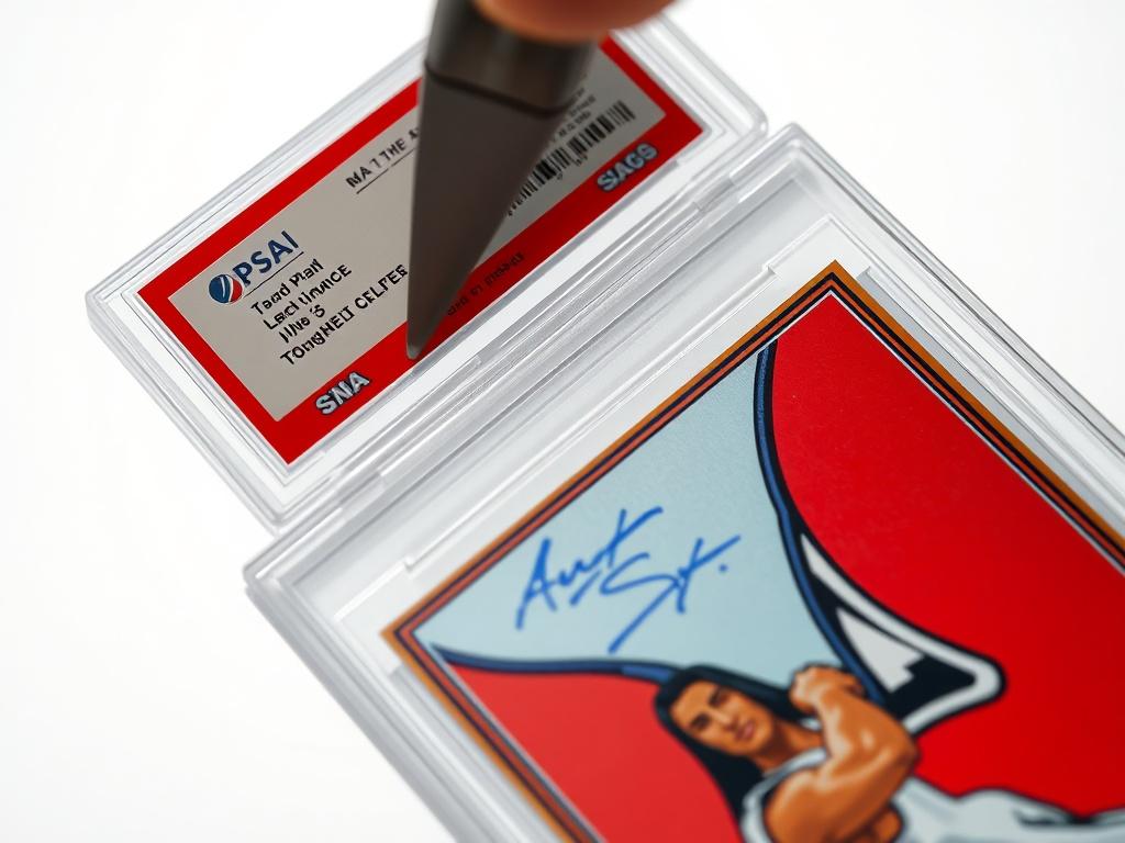 A close up image of a high value sports card