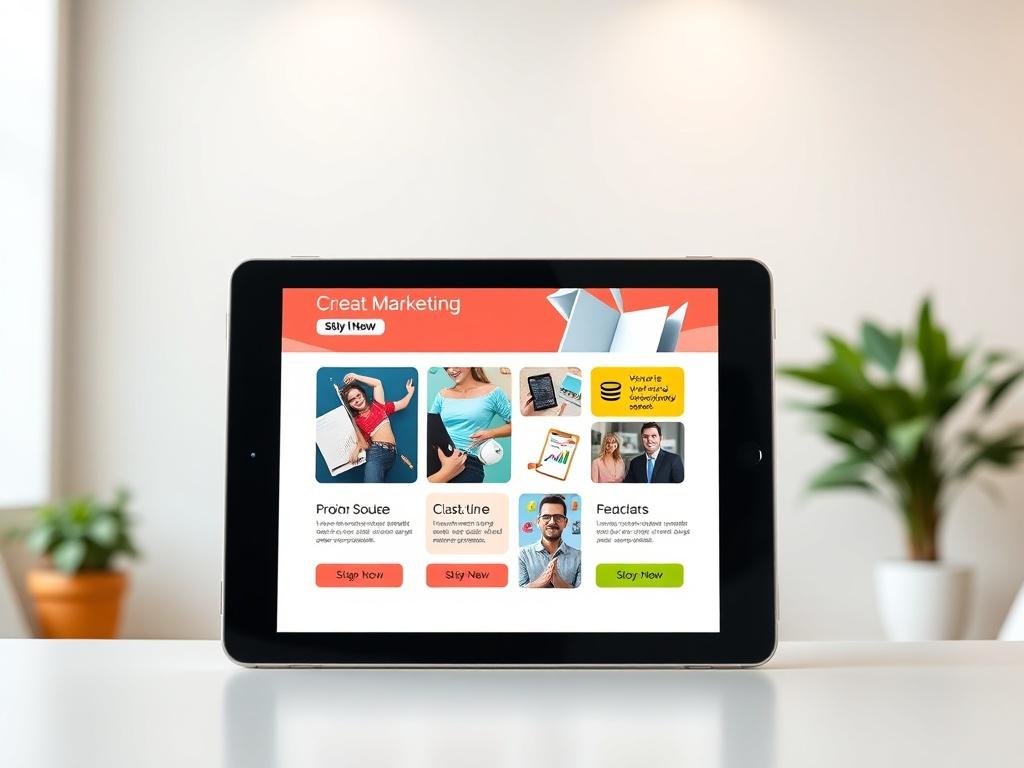 A visually appealing digital marketing campaign layout displayed on a