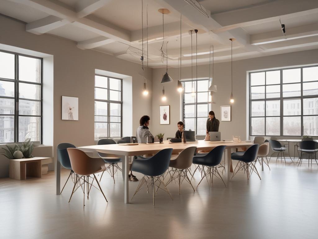 co-working space, young professionals, bright, inspiring, community