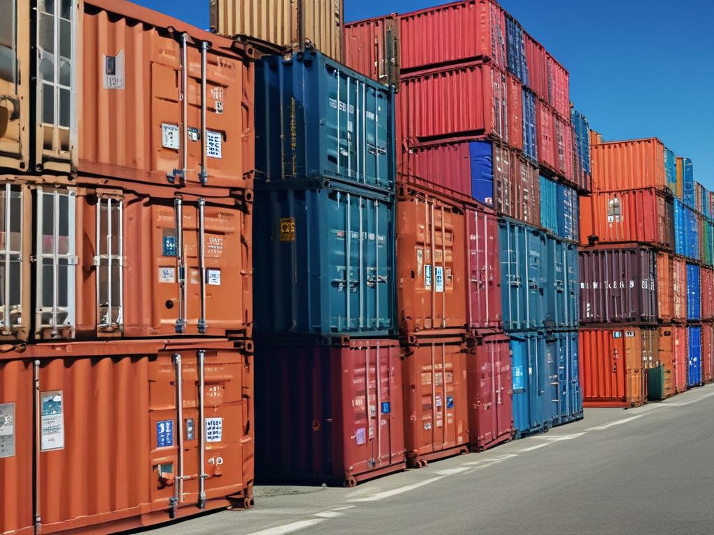 A close up shot of a shipping container at a