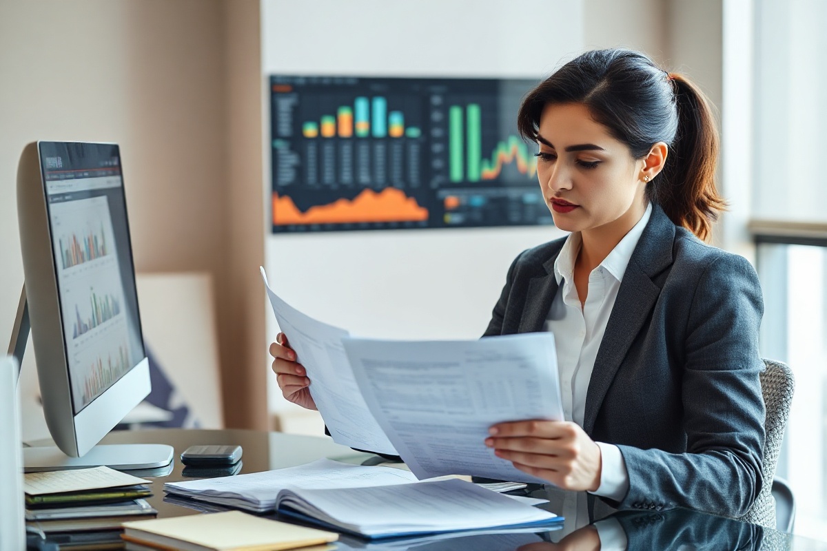 Professional accountant at work