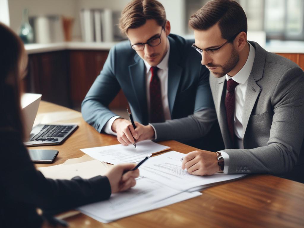 A close up shot of a professional consultant assisting an