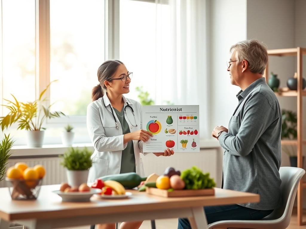 A nutritionist discussing a personalized meal plan with a client