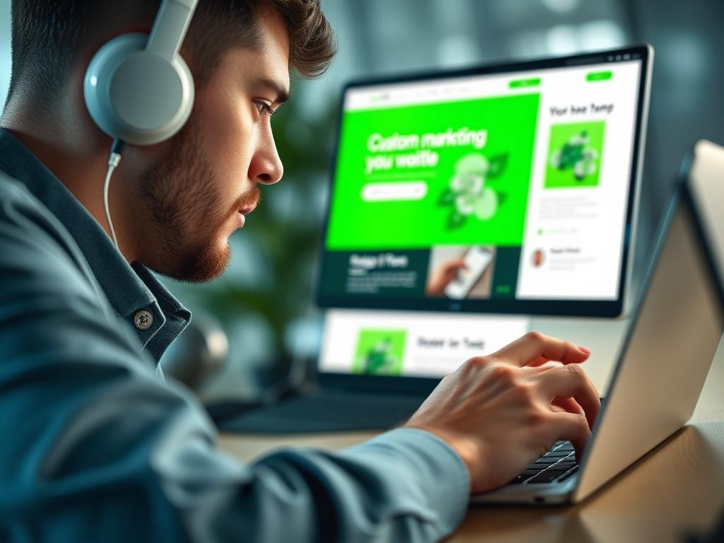 A hyper realistic close up of a modern digital marketing