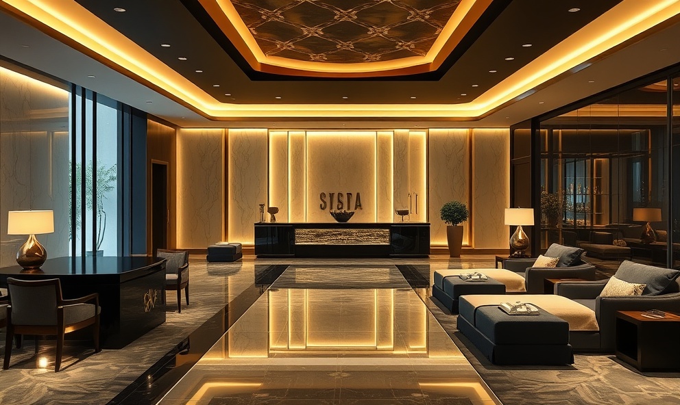 Luxury spa reception area in 5-star hotel