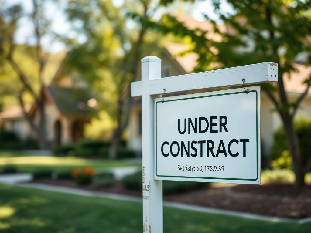 A close up shot of a real estate sign in