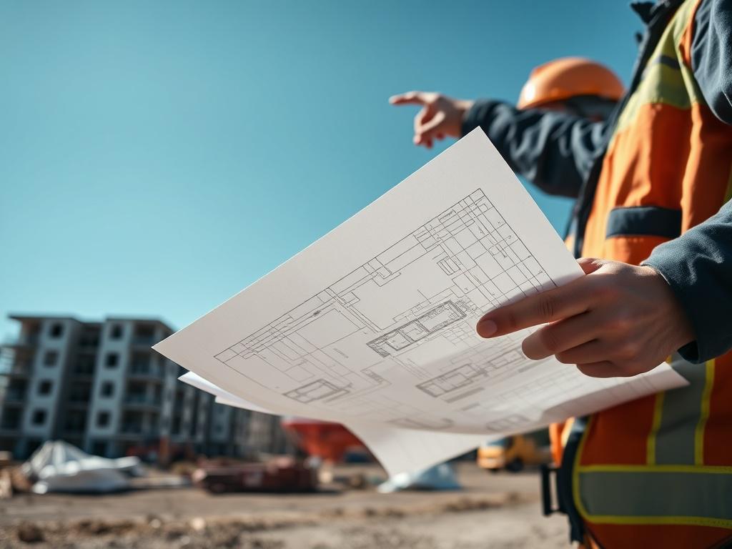 A close up shot of a construction site, featuring a