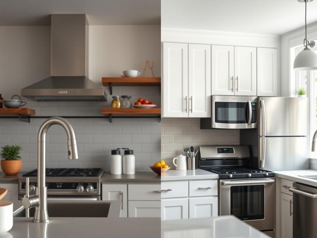 A close up shot of a renovated kitchen showcasing modern