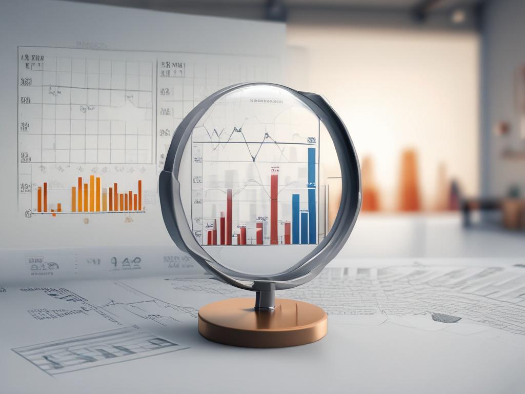 An engaging investor presentation scene, featuring charts and graphs, set