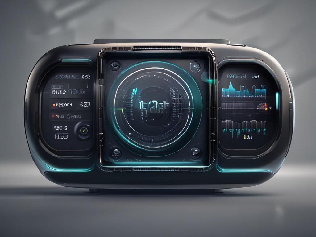 A futuristic trading platform showcasing voice technology, sleek design, and