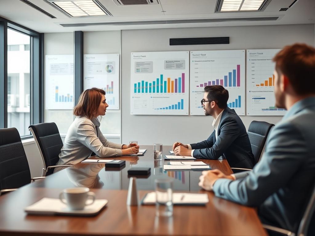 A hyper realistic close up of a team meeting in