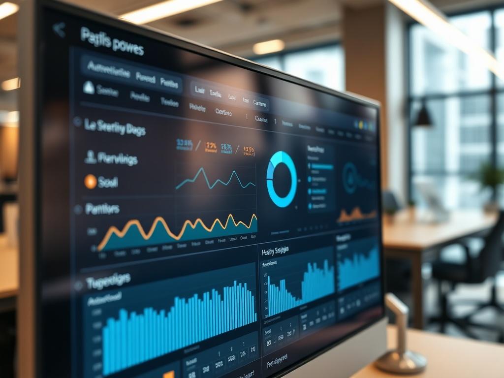 A hyper realistic close up of an automated workflow dashboard