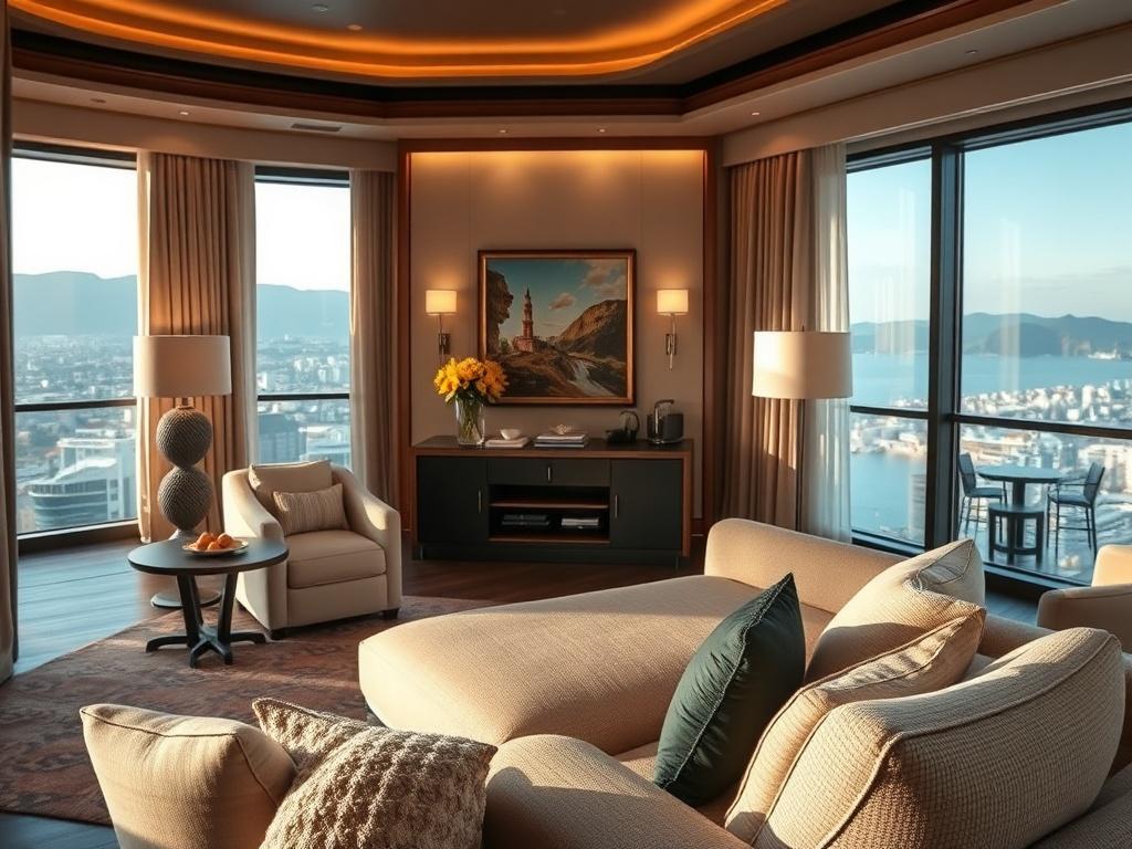 A high resolution close up shot of a luxurious hotel