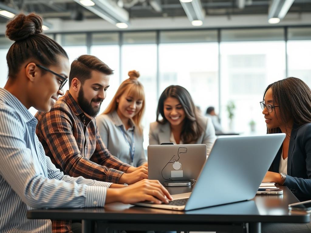 A high resolution close up shot of a diverse group
