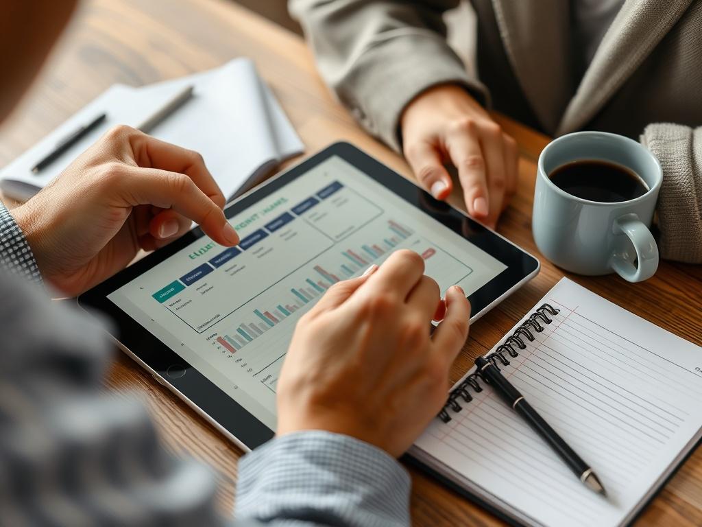 A close up of a person setting up a digital