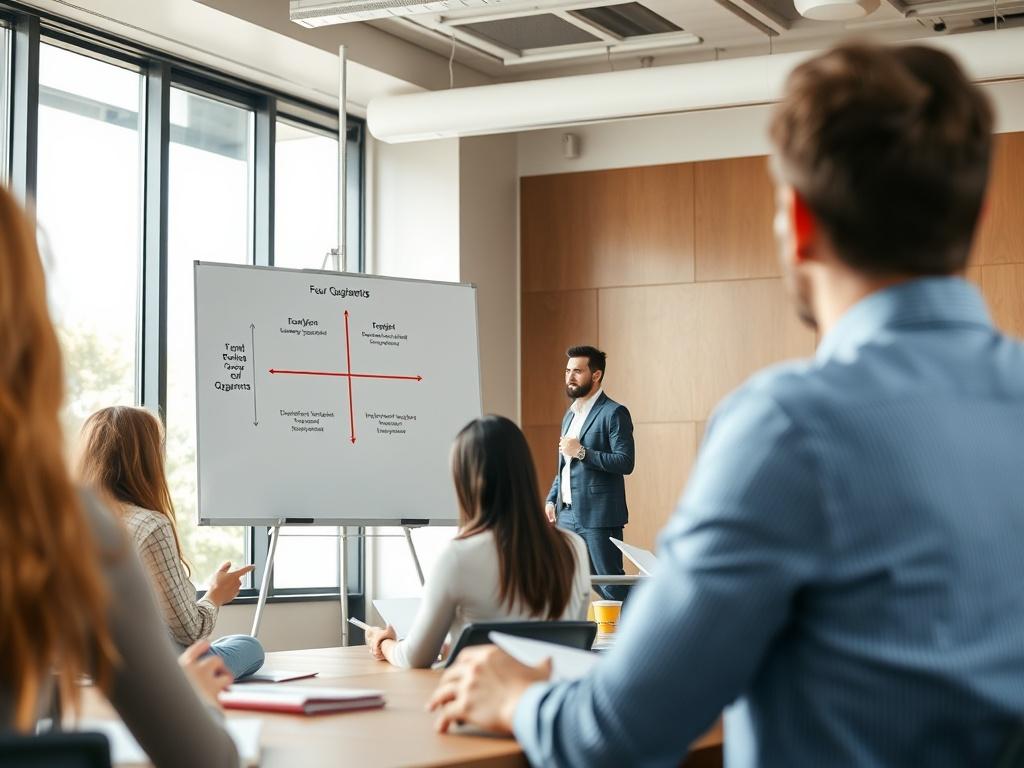 A close up shot of a trainer presenting a diagram